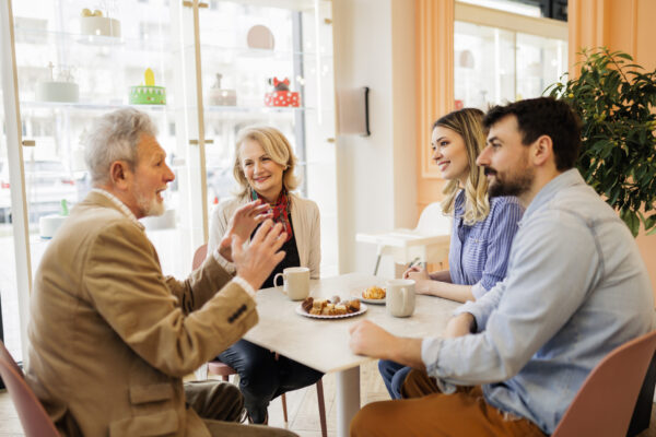 Multi Generational Family in a Cafe